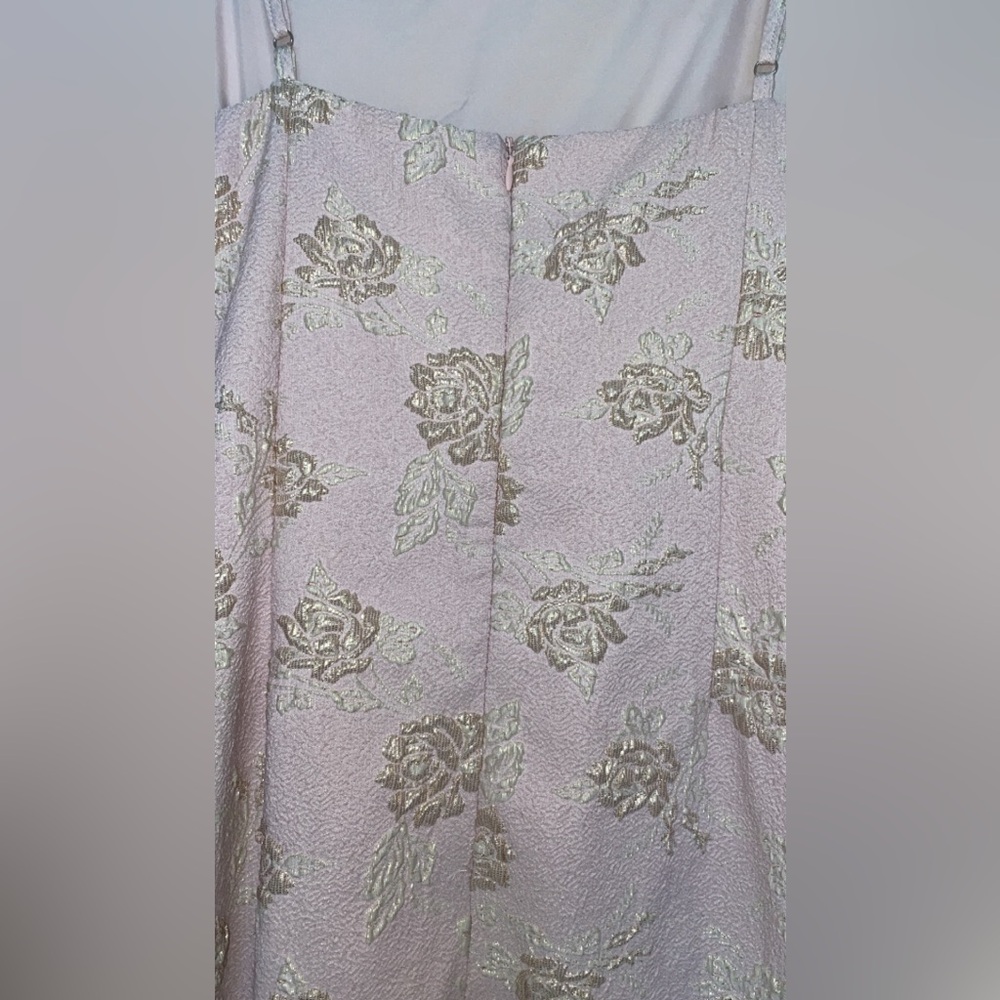 Party-Starter Lavender Pink Floral Jacquard Mini Dress